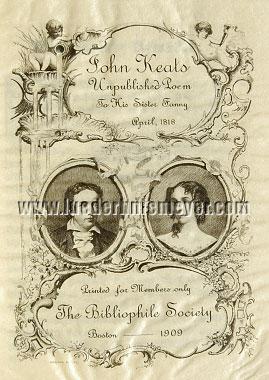 John Keats, Unpublished Poem To His Sister Fanny, April 1818