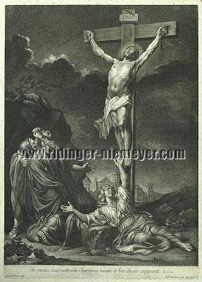 Johann Elias Ridinger (Ulm 1698 - Augsburg 1767). In manus tuas com(m)endo Spiritum meum et hæc dicens expiravit. Luc. 23